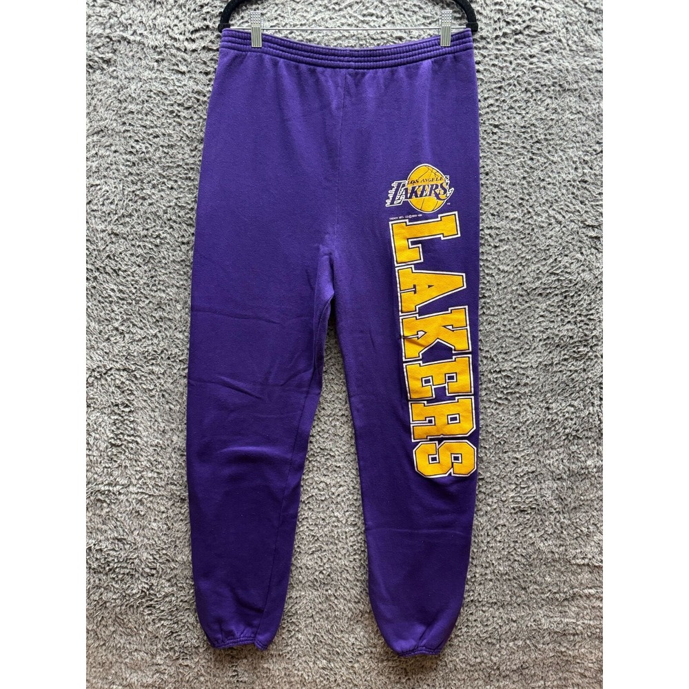Vintage 1980s Los Angeles Lakers NBA Purple Basketball Sweatpants Size XL